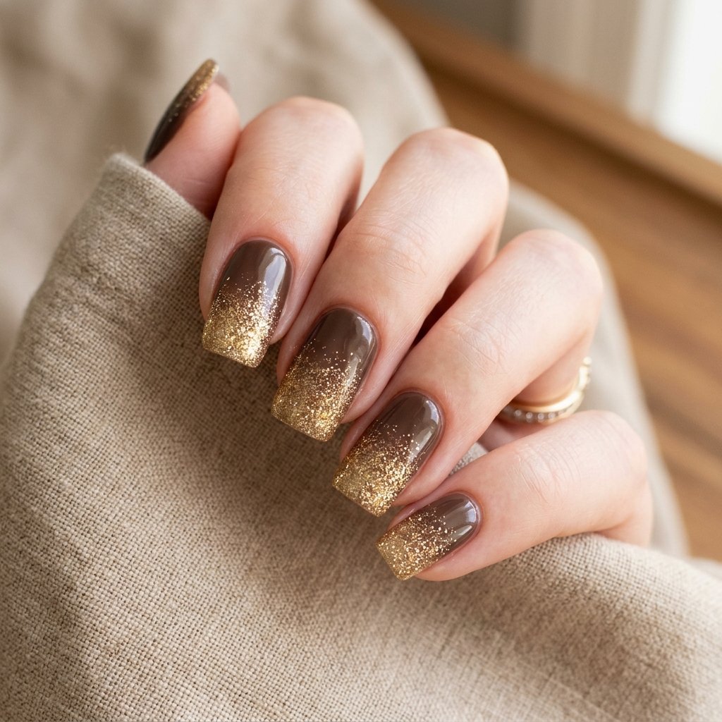 Glitter Ombre September Nails Art Ideas