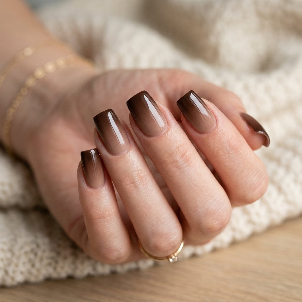 Chocolate Ombre Nail Ideas