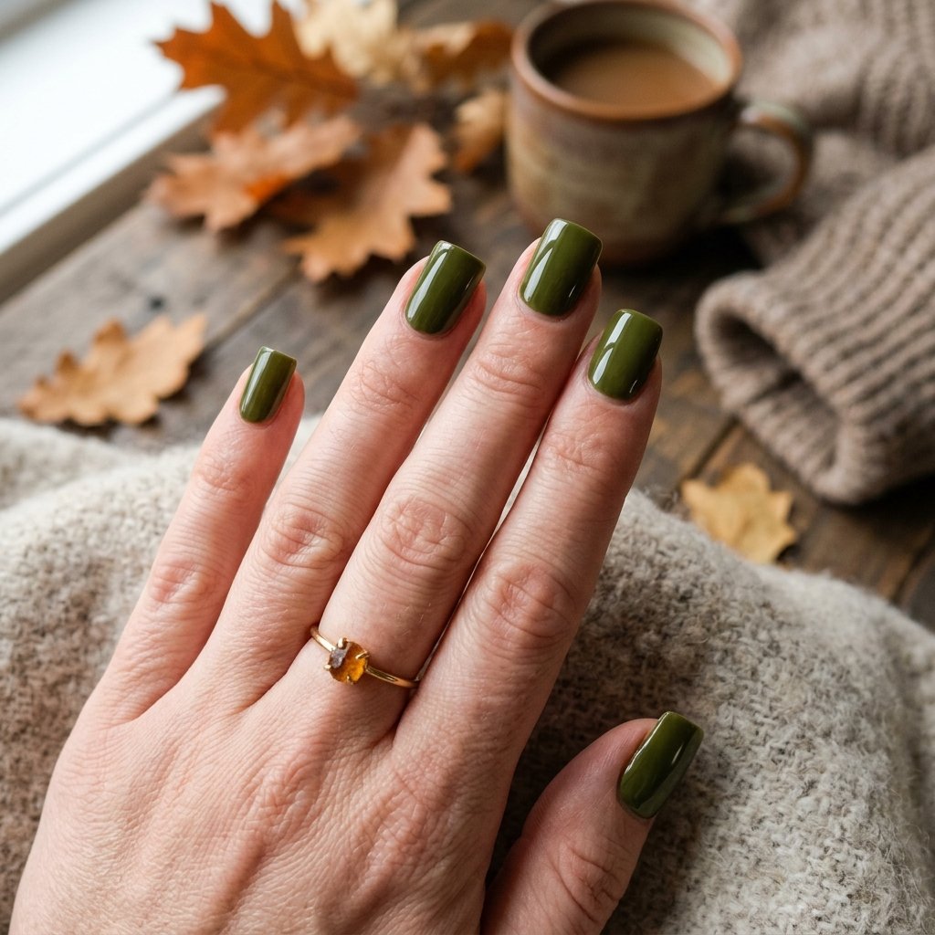 Olive Green Nail Ideas