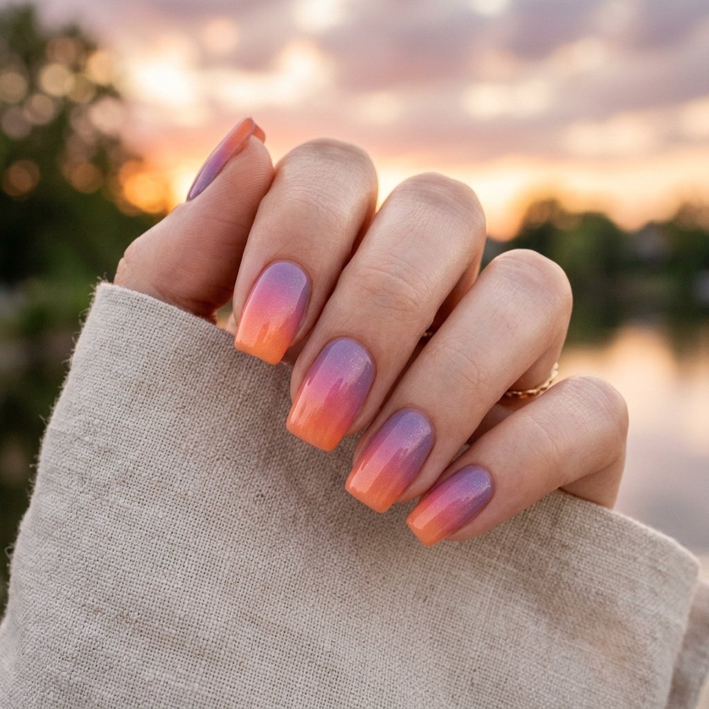 Sunset Inspired September Nails Art Ideas