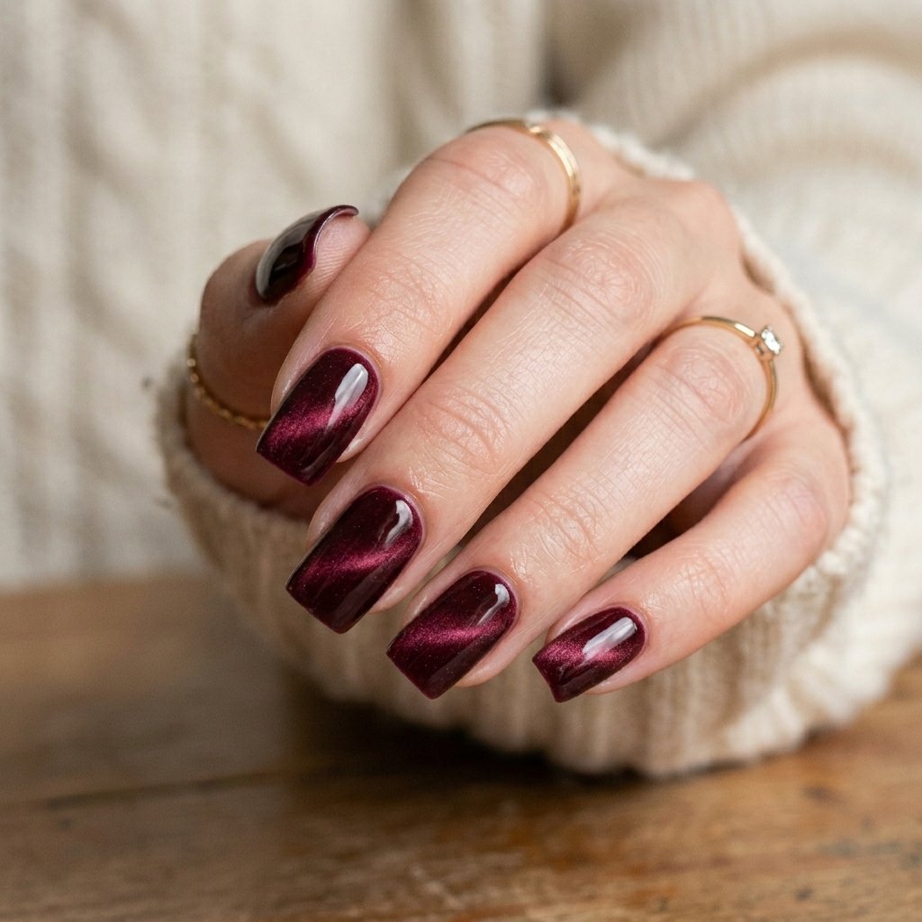 Velvet Effect September Nails Art Ideas