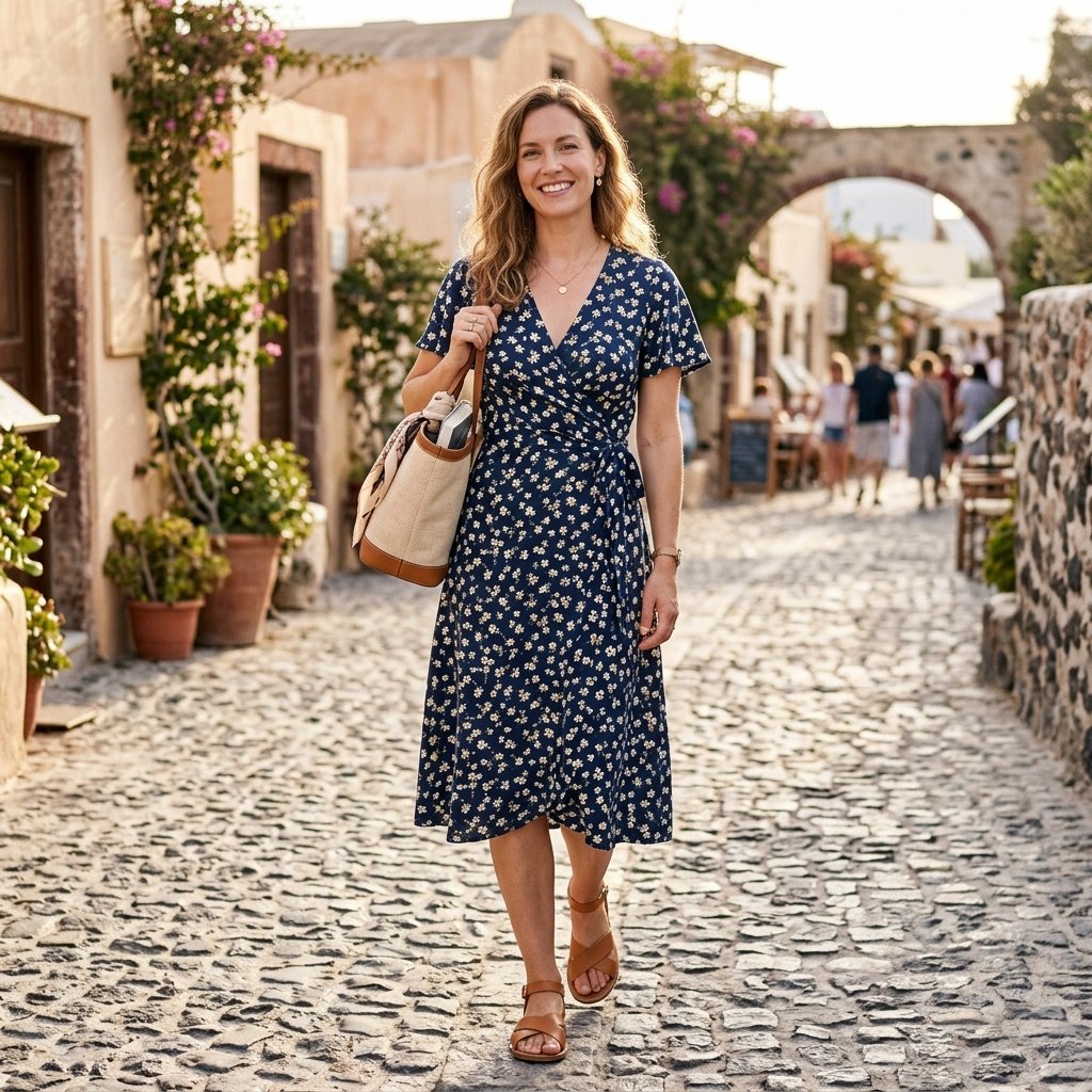 Wrap Dress Travel Outfit Ideas
