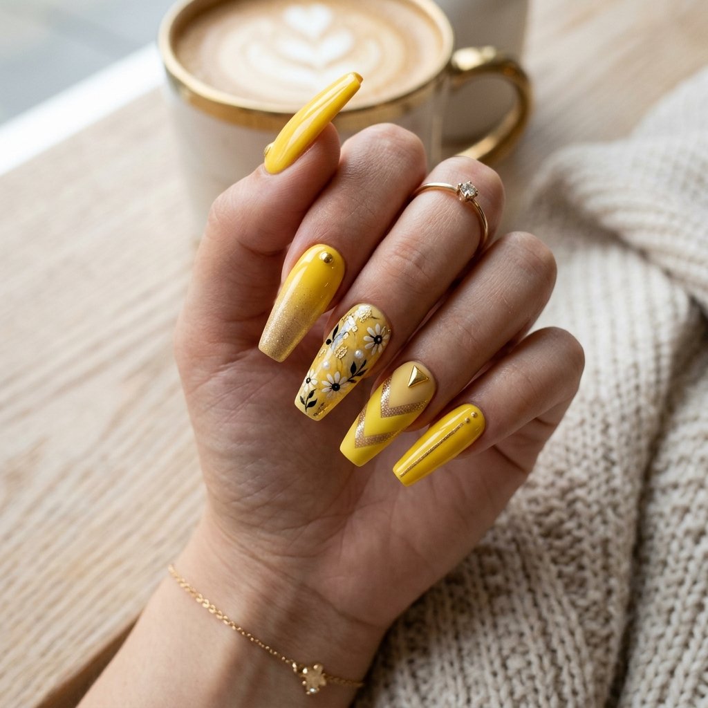 30 Nails Yellow Ideas: The Ultimate Guide to Sunshine Inspired Nail Art 30 Yellow Coffin Nail Art