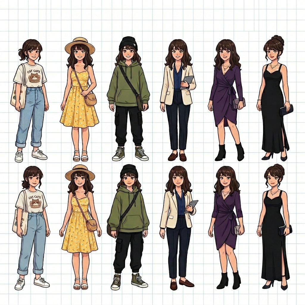 Character Wardrobe Sheet Drawing Ideas