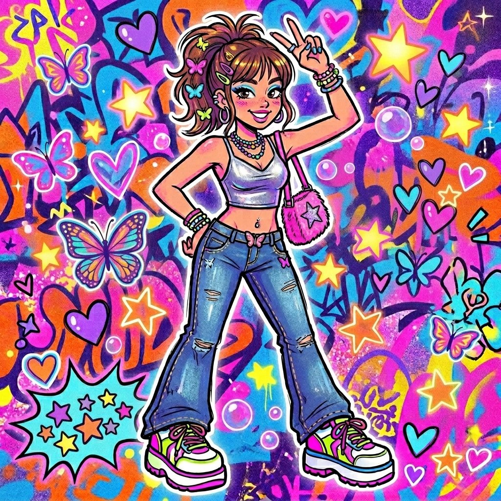 Y2K Fashion outfit ideas drawing