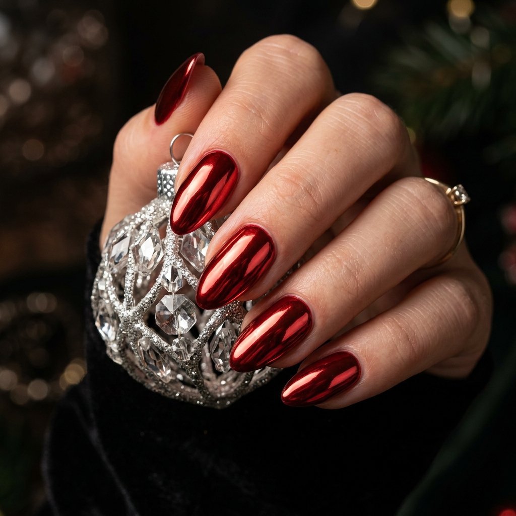 Chrome Holiday Nails Ideas