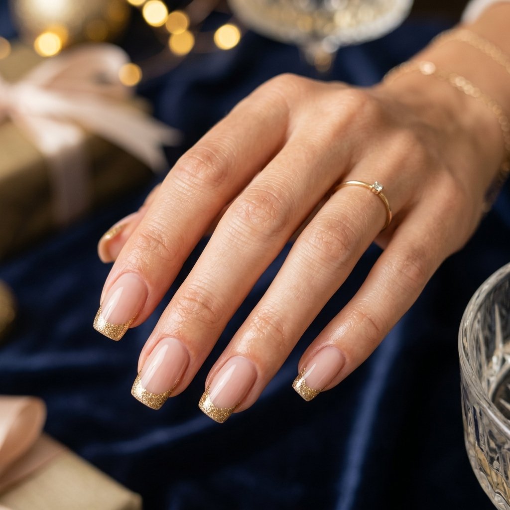 New Year French Tip Nails Ideas