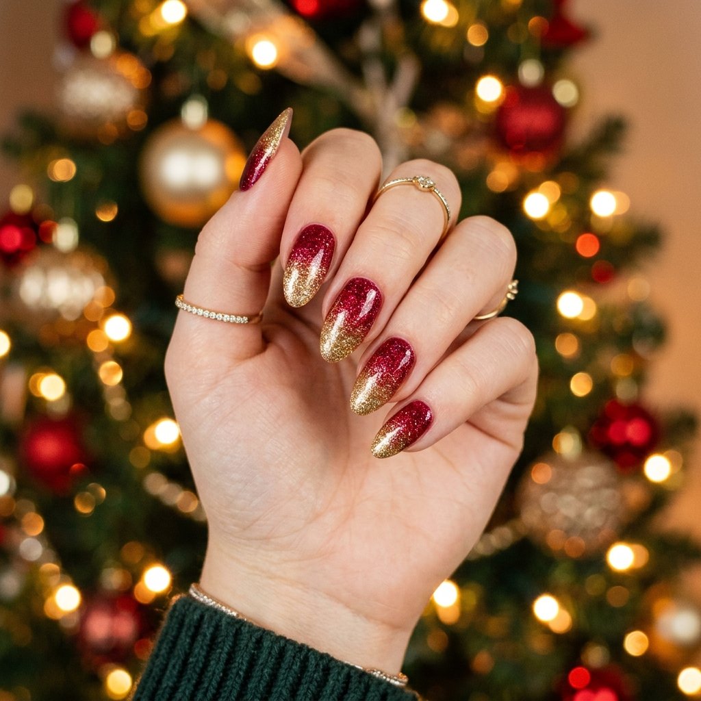 Santa Hat Accent Nails Ideas