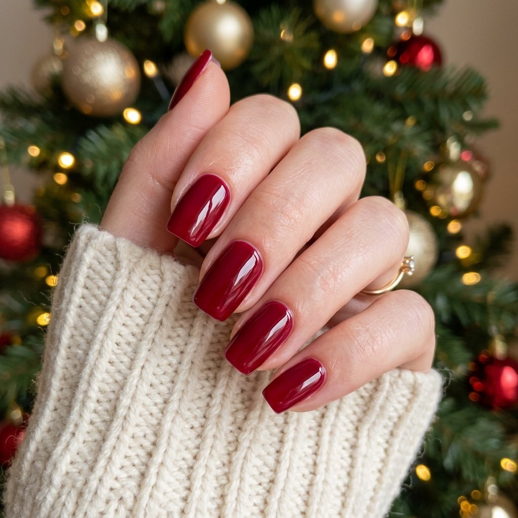 32 Christmas Nail Art Ideas That'll Steal the Holiday Spotlight 22 Ruby Red Nail Idea