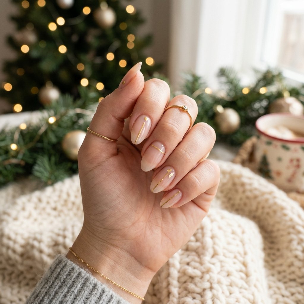 Holiday Negative Space Nails Ideas