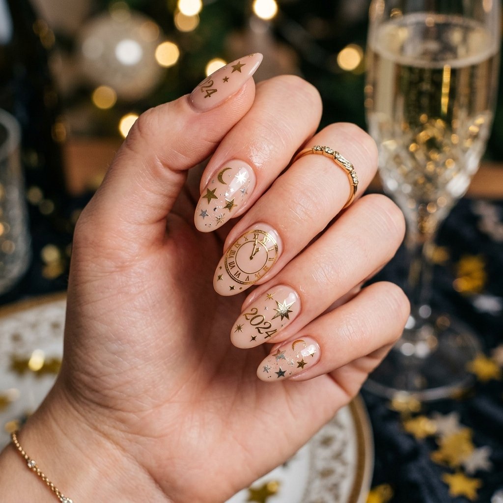 New Year Nail Decal Ideas