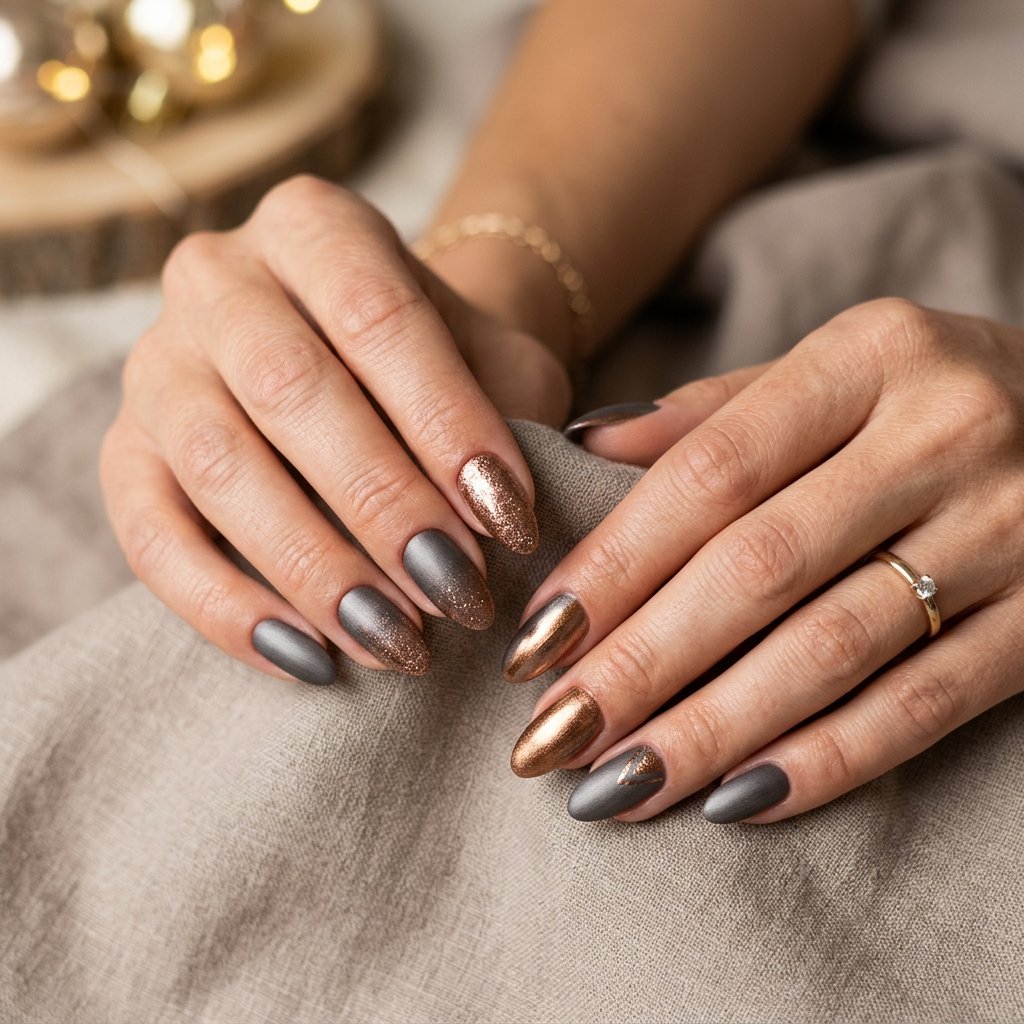 Metallic nails Ideas