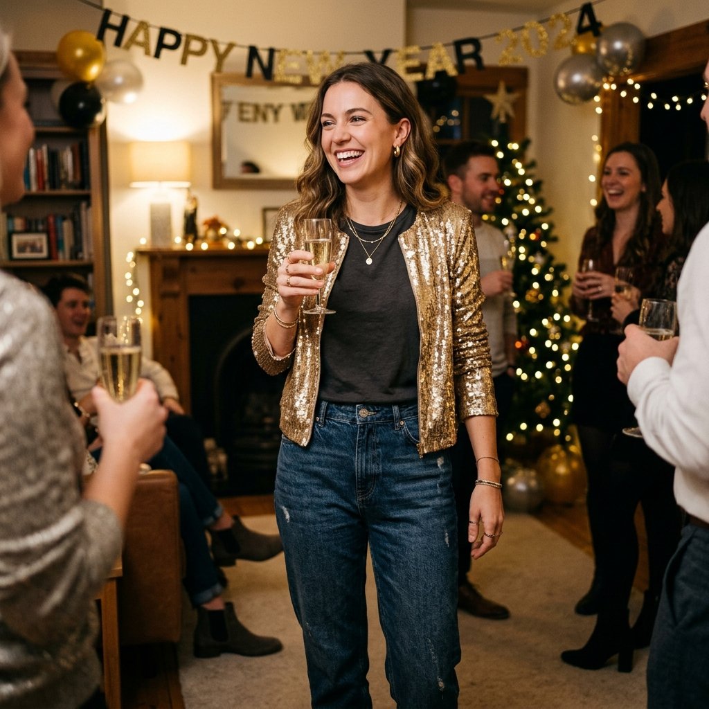 Metallic Jacket Outfit Ideas