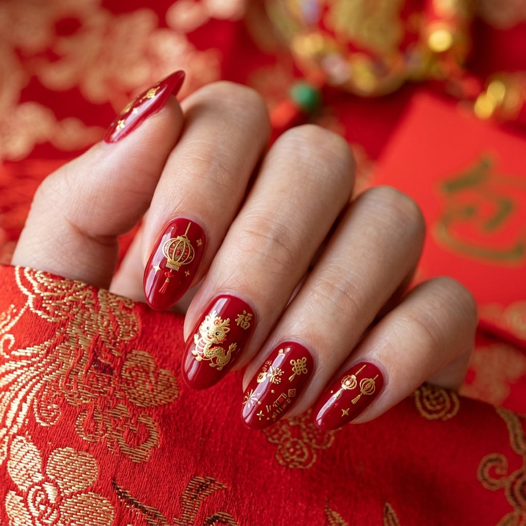 Cute Lunar New Year Nail Ideas
