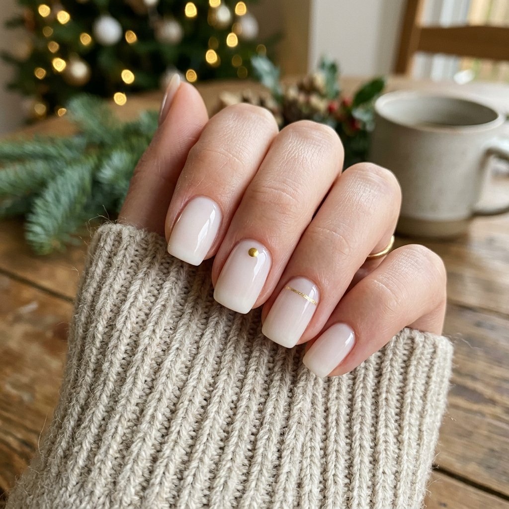 32 Christmas Nail Art Ideas That'll Steal the Holiday Spotlight 32 Minimalist Christmas Nail Idea