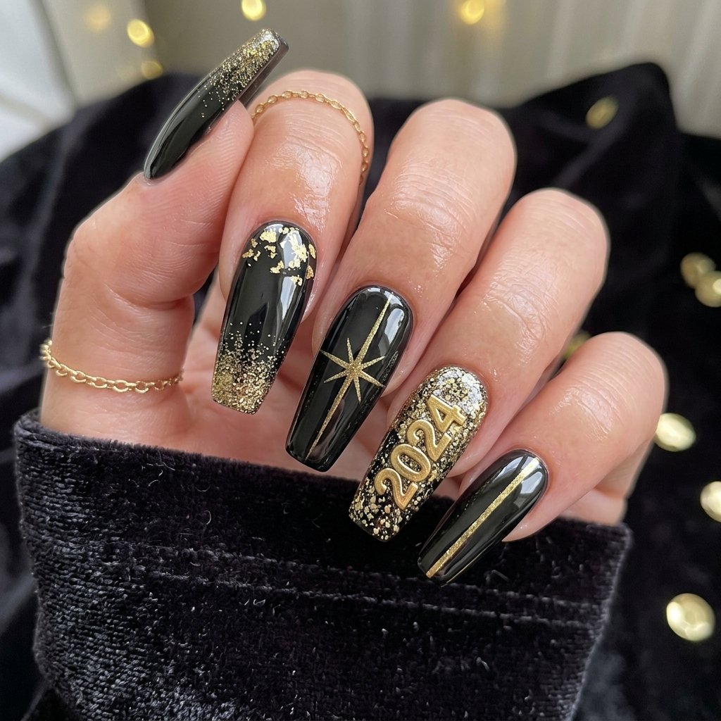 New Year Acrylic Nails Ideas