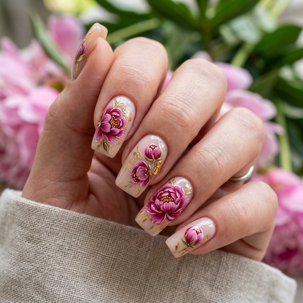 Ombre Lunar New Year Nail Ideas