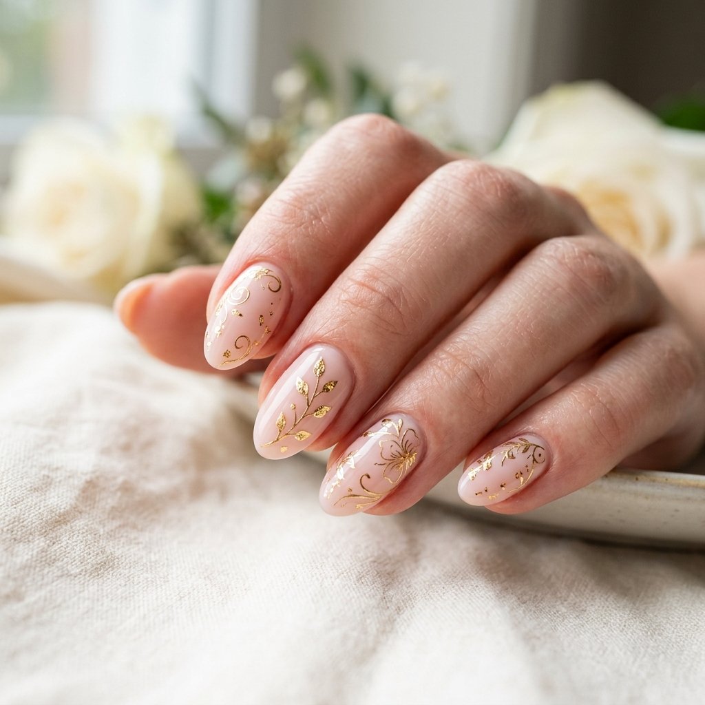 Pink and Gold Chinese New Year Nail Ideas