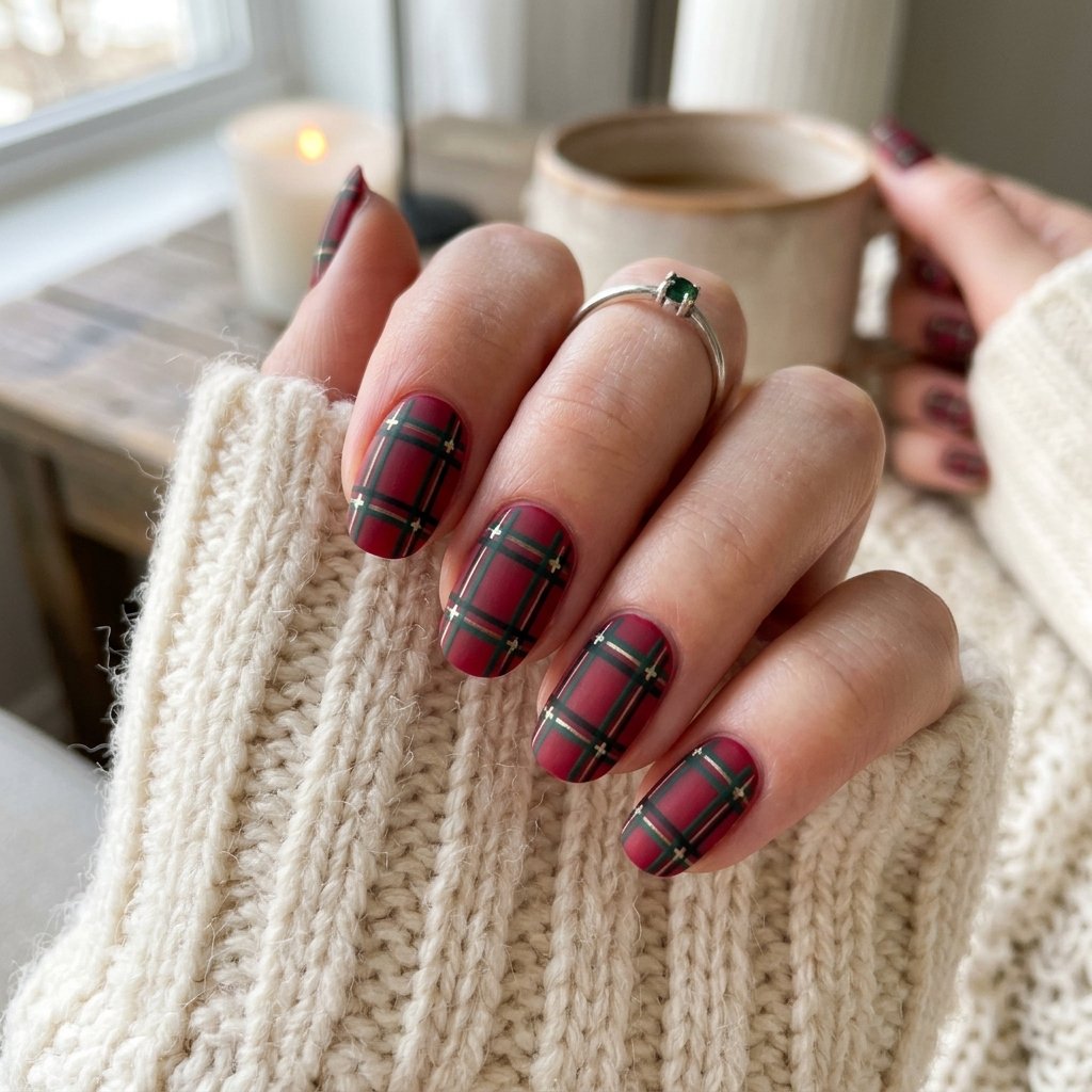 Plaid Pattern Nails Ideas