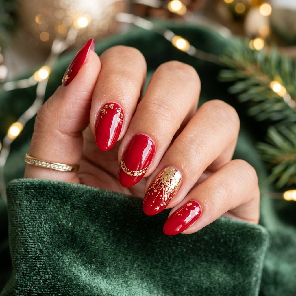 Red and Gold Nail Ideas