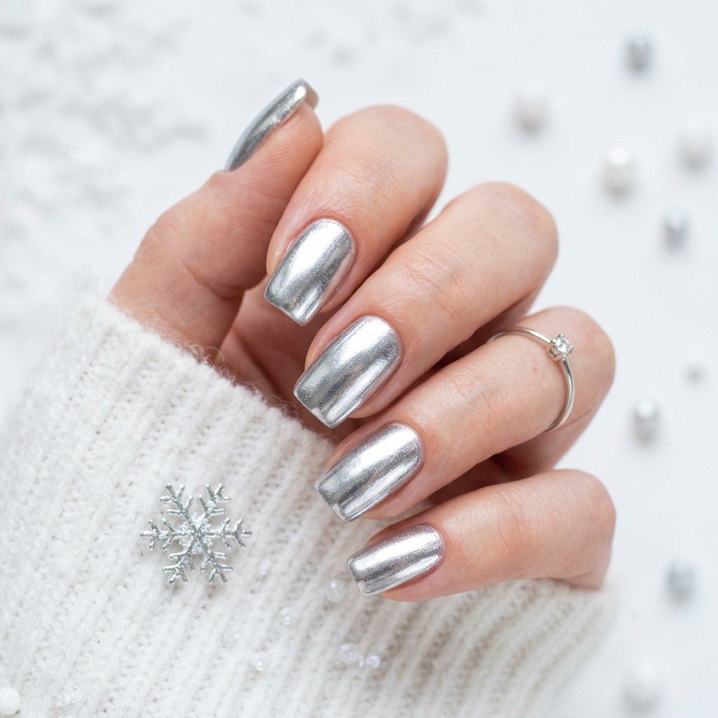 Silver New Year Nails Ideas