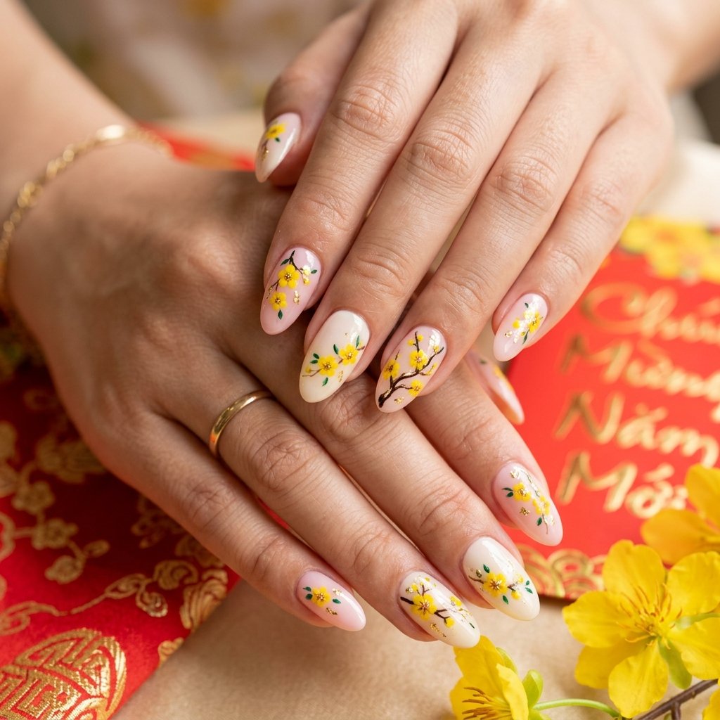Vietnamese Tết Nail Ideas