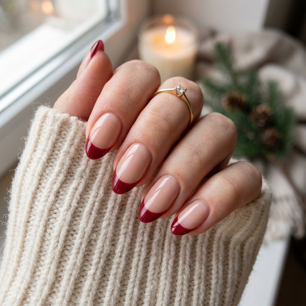 Winter French Tip Nails Ideas