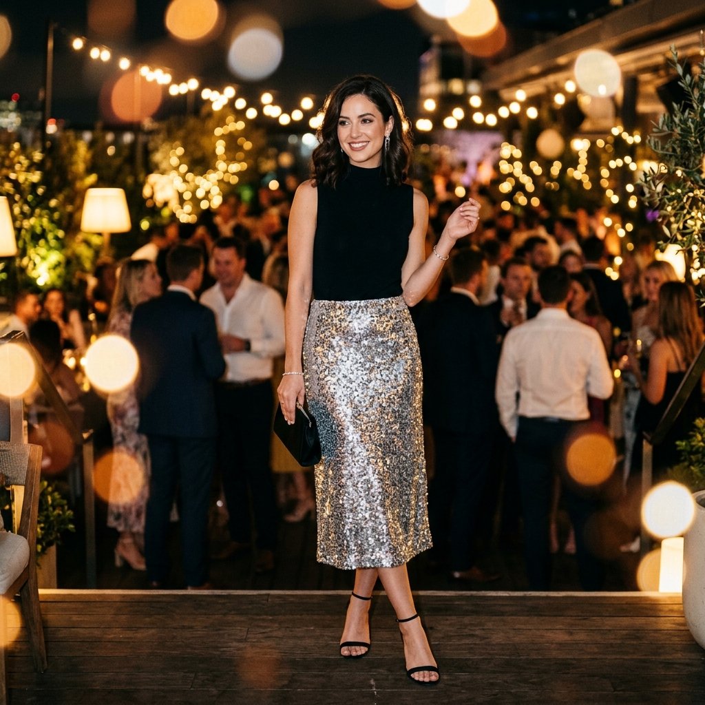 Sequin Skirt Outfit Ideas