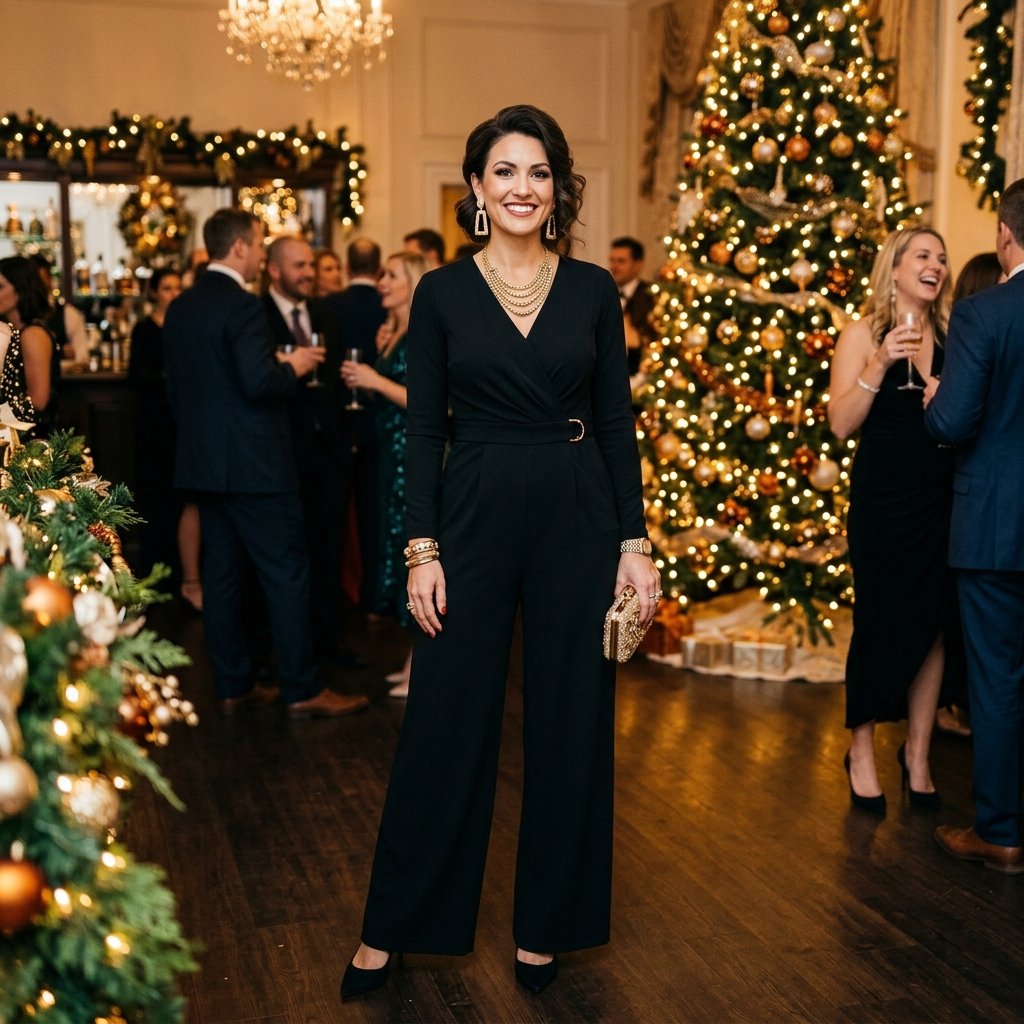 27 Christmas Outfit Ideas You'll Want to Pin & Wear 14 Holiday Jumpsuit Idea