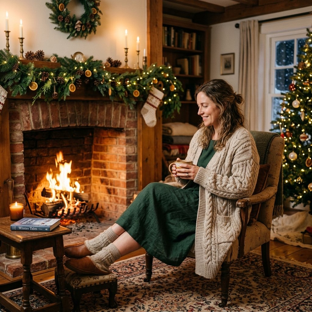 27 Christmas Outfit Ideas You'll Want to Pin & Wear 17 Cable Knit Cardigan Idea