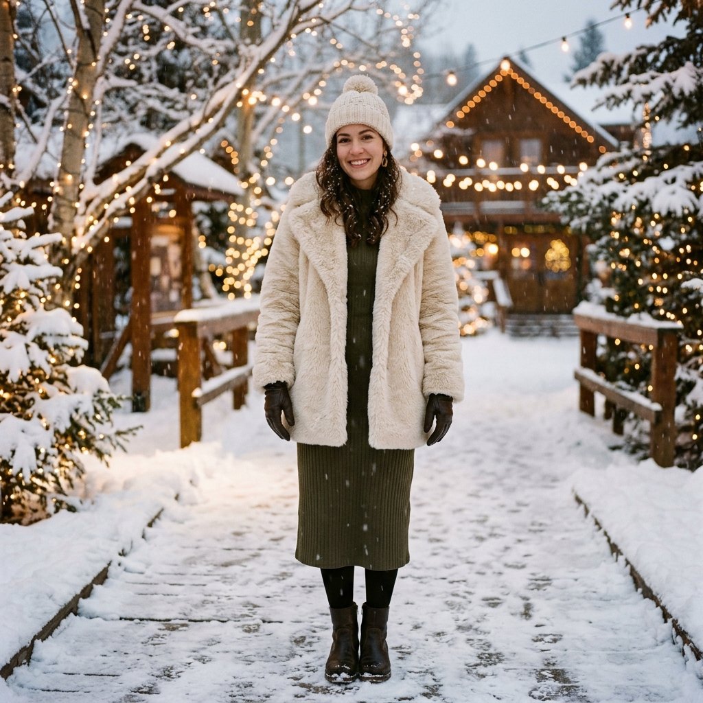 27 Christmas Outfit Ideas You'll Want to Pin & Wear 11 Faux Fur Coat Idea