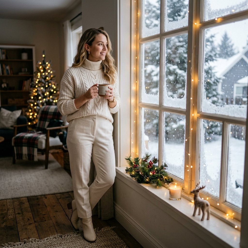 27 Christmas Outfit Ideas You'll Want to Pin & Wear 8 Winter White Outfit Idea