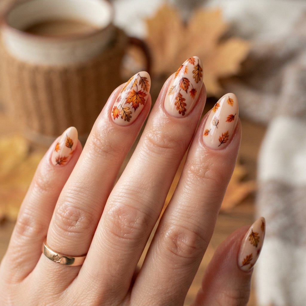25 November Nails Fall Ideas You'll Want to Save Now 19 Autumn Leaf Nail Art Ideas