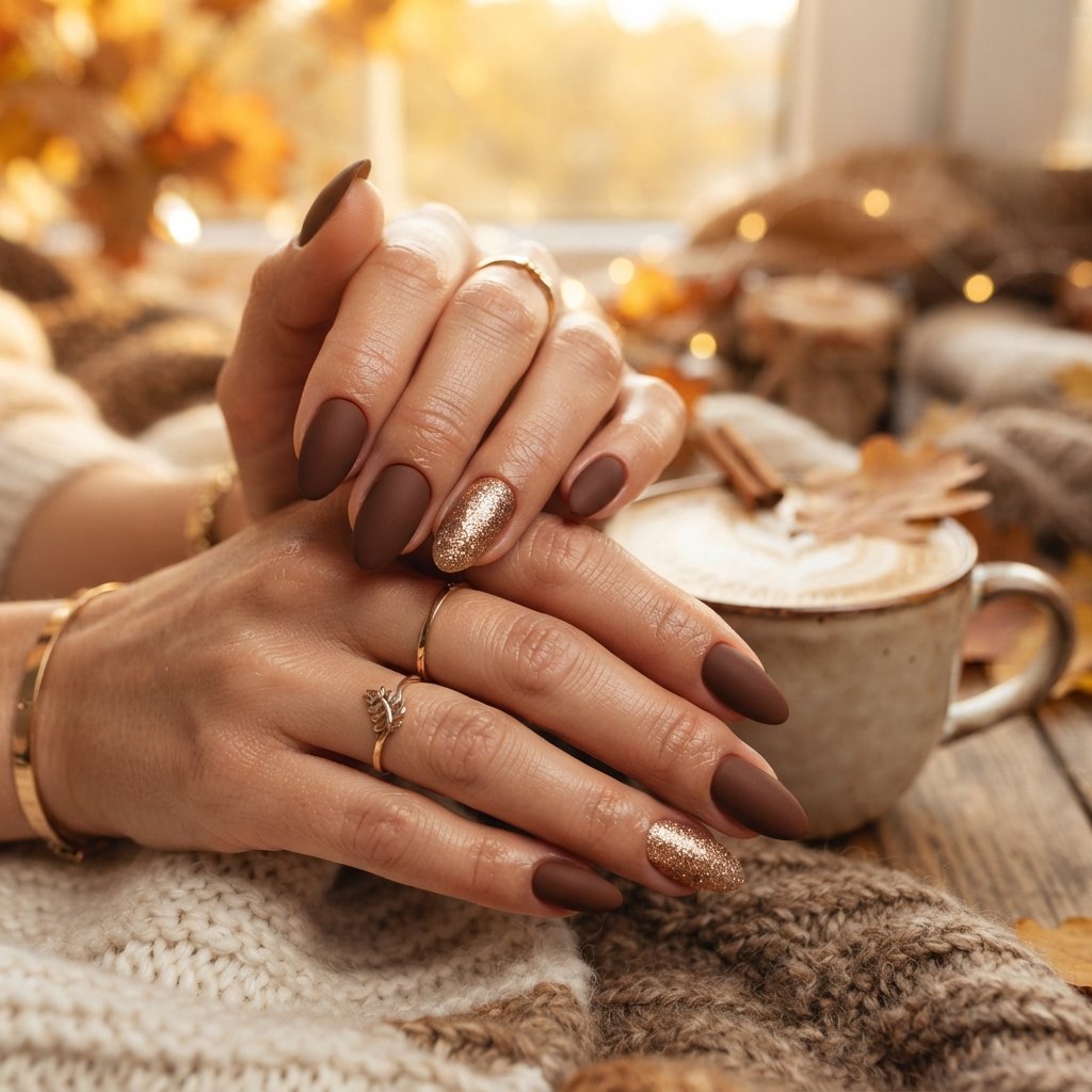 25 November Nails Fall Ideas You'll Want to Save Now 22 Glitter Accent Nail Ideas