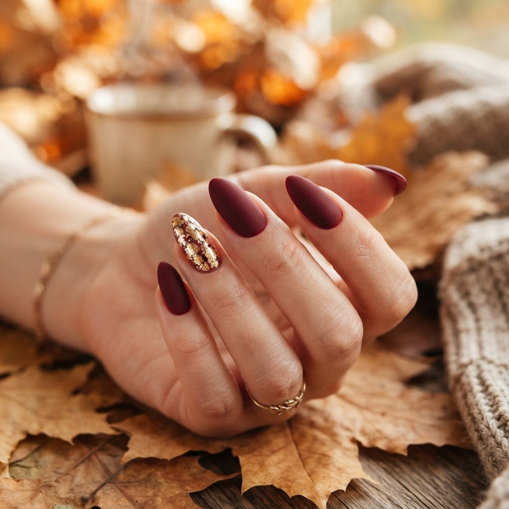 25 November Nails Fall Ideas You'll Want to Save Now 11 Gold Accent Nail Ideas
