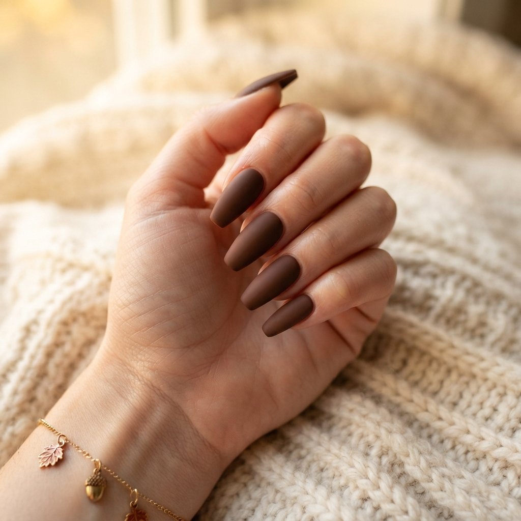 Chocolate Brown Nail Ideas