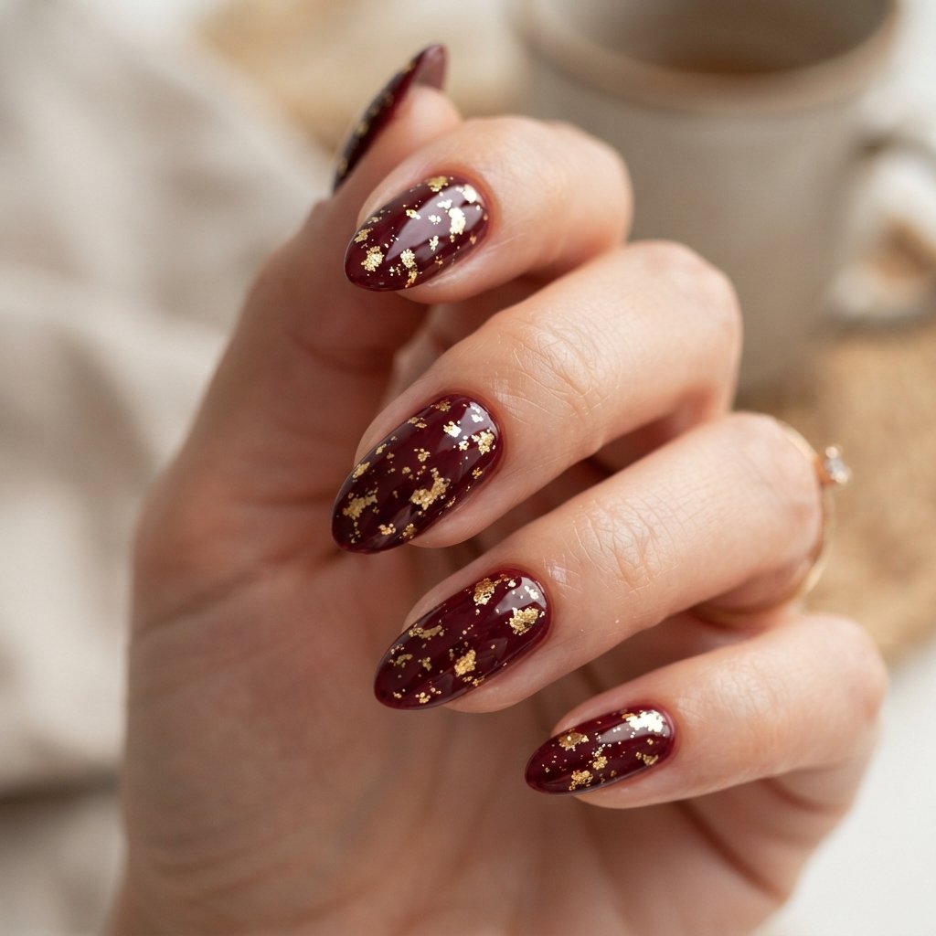 Gold Foil Nail Ideas
