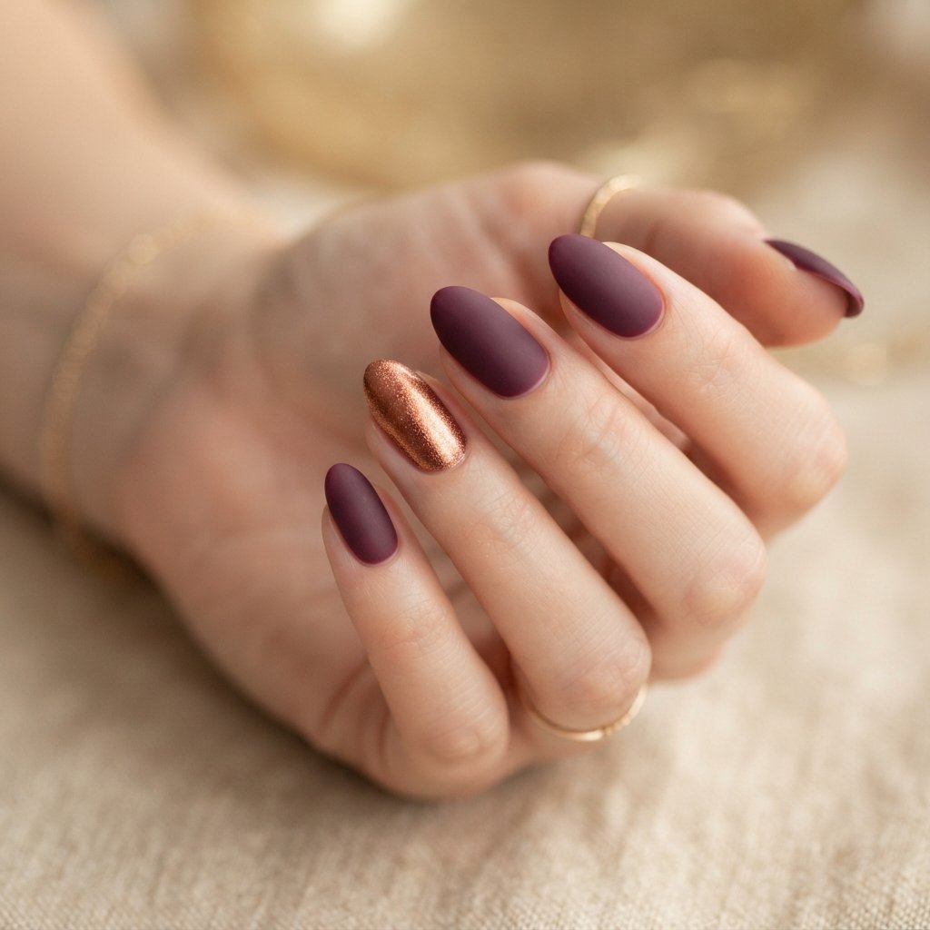 Metallic Accent Nail Ideas