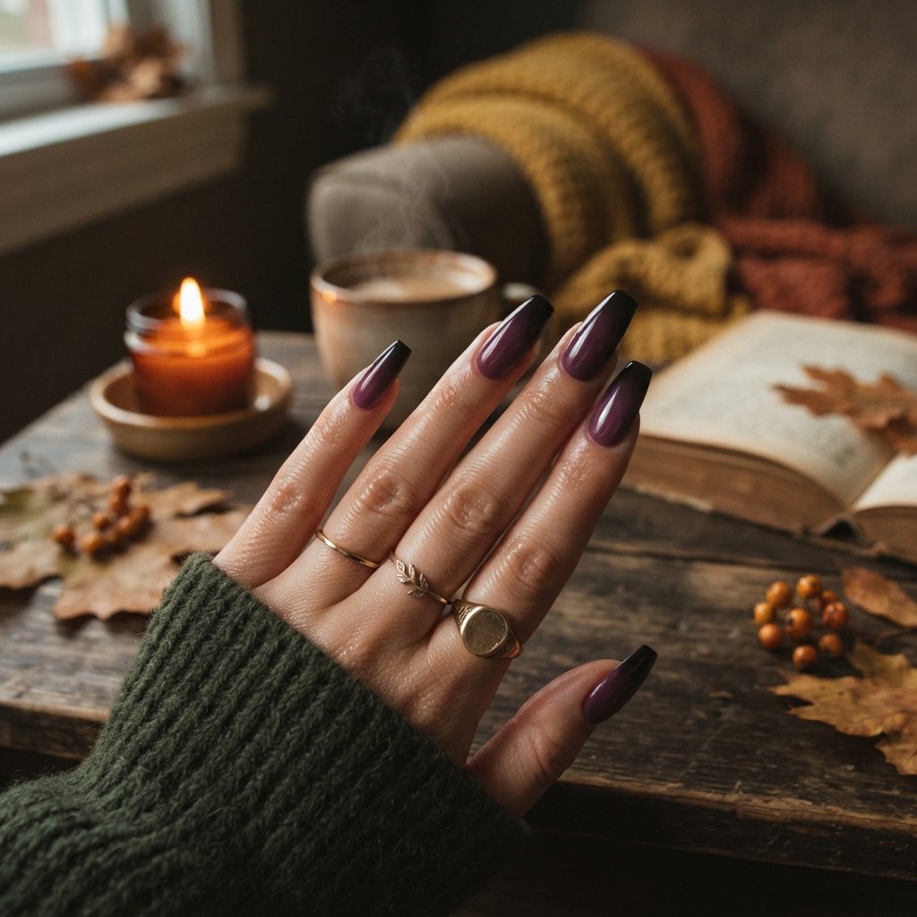 25 November Nails Fall Ideas You'll Want to Save Now 6 Deep Plum Nail Ideas
