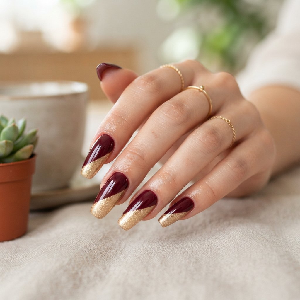 25 November Nails Fall Ideas You'll Want to Save Now 21 Two Tone Fall Nail Ideas