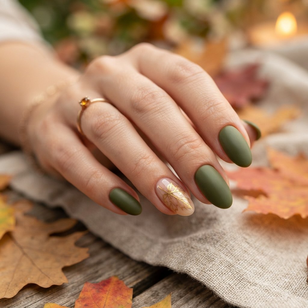 Leaf November Nail Art Ideas