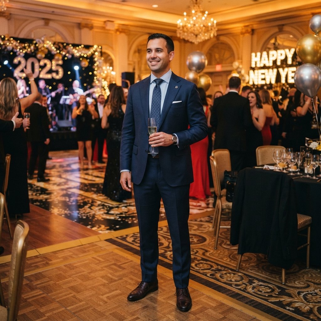Navy Suit Outfit Idea