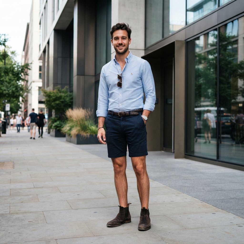 Shorts and Chelsea Boots Outfit Ideas