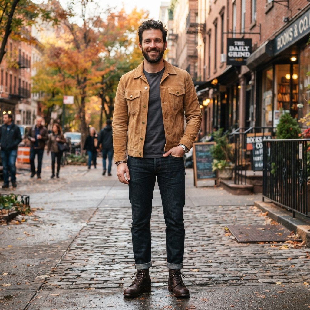 Outfits for Men With Suede Jackets