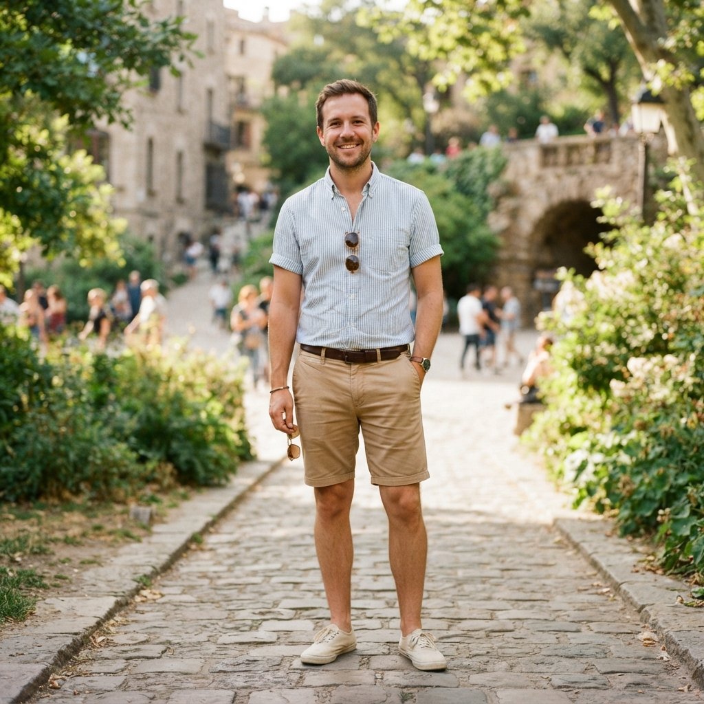 Shorts and Button-Up Shirt Outfit Ideas