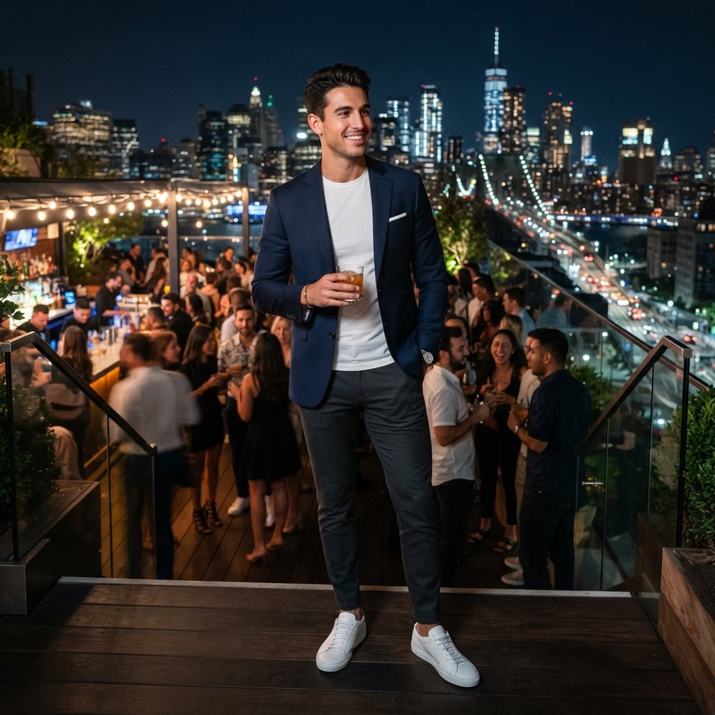 Sneaker and Blazer Combo Idea