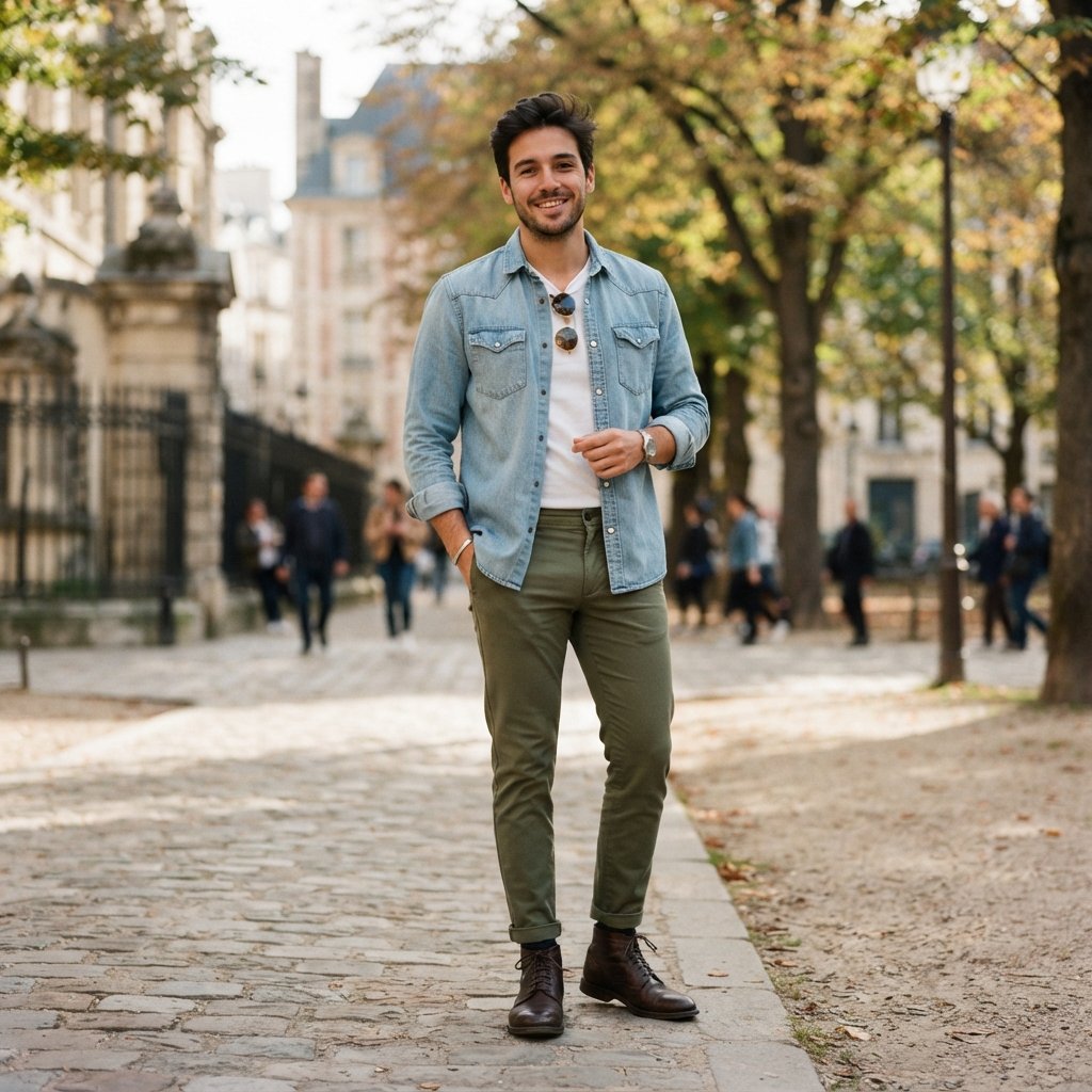 Casual Outfits for Men With Denim Shirts