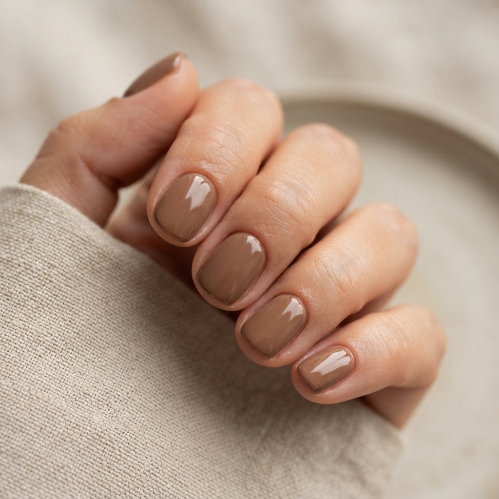 27 Best November Nail Ideas Short for Fall Vibes 5 Mocha November Nail Ideas Short