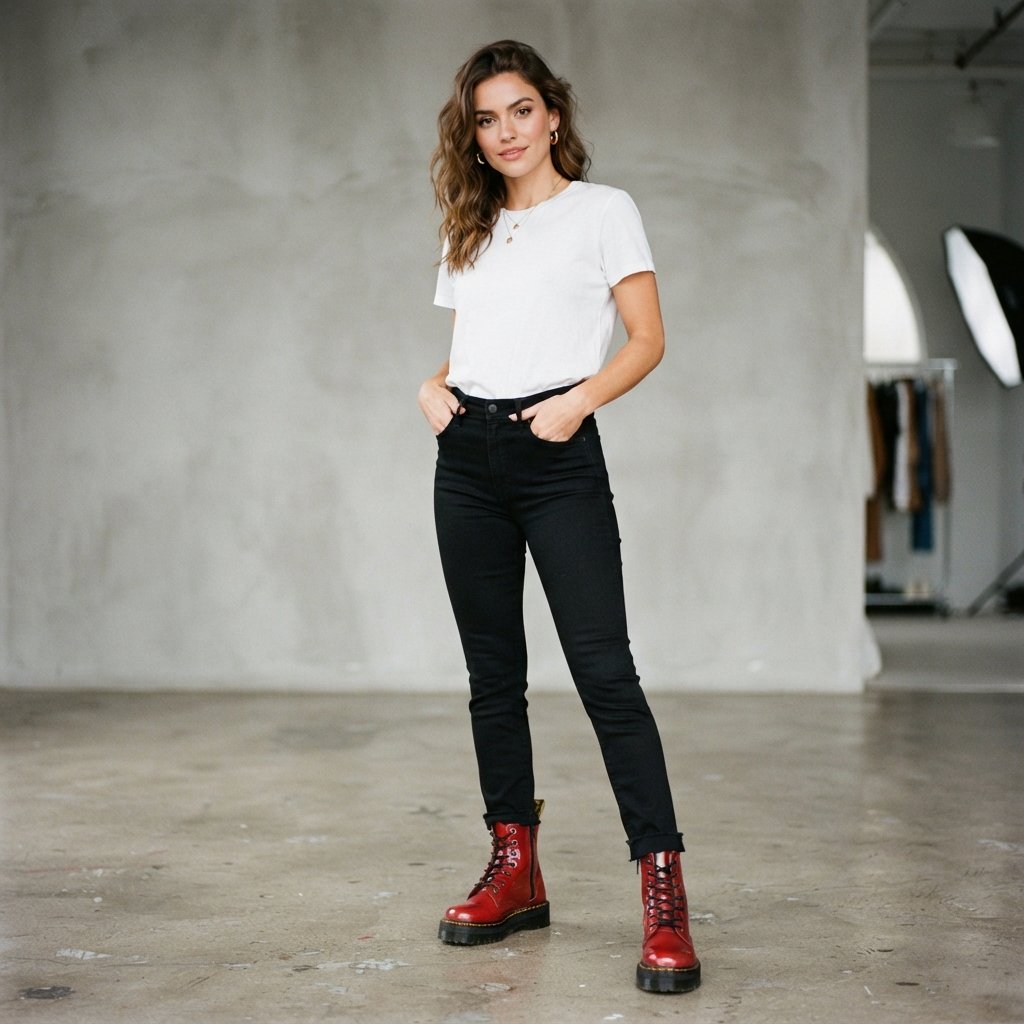 Cherry Red Martens Outfit Ideas