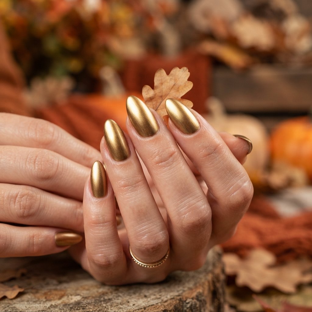 25 November Nails Fall Ideas You'll Want to Save Now 20 Metallic Fall Nail Ideas